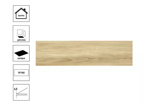 Керамогранит NewTrend Pepperwood 151*602 beige GP1560PEP11 sugar-эффект (20 шт в уп/72,8 м в пал)