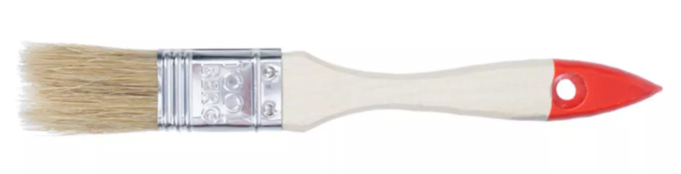 Кисть плоская Стандарт, натуральная щетина, деревянная ручка, 25мм