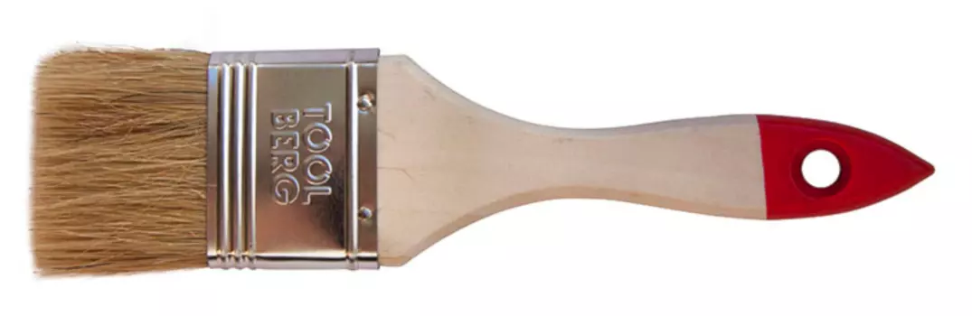 Кисть плоская Стандарт, натуральная щетина, деревянная ручка, 50мм
