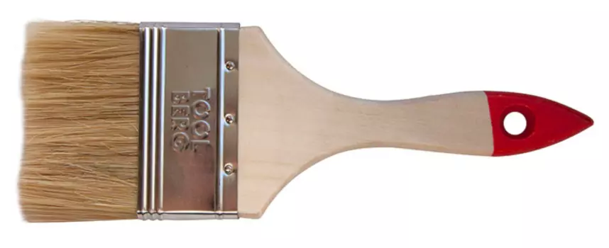 Кисть плоская Стандарт, натуральная щетина, деревянная ручка, 75мм