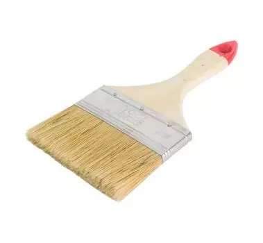 Кисть плоская Стандарт, натуральная щетина, деревянная ручка, 100мм