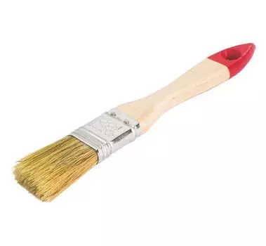 Кисть плоская Стандарт, натуральная щетина, деревянная ручка, 25мм