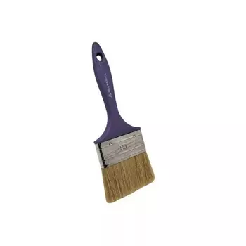 Кисть со смешанной светлой щетиной, фиолетовая ручка, Делтаролл, 80х15 мм