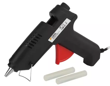 Клеевой термопистолет 60Bт под стержень 11мм SGG60-01 СИЛА (в комл. 11мм х 7cм 2 шт.)