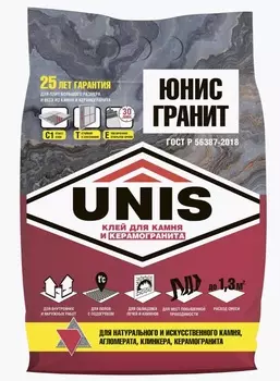 Клей для керамогранита Юнис Гранит для внутренних и наружних работ 5кг