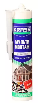 Клей-герметик многоцелевой Krass Мульти монтаж, белый 290 мл