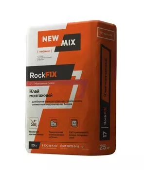 Клей монтажный для блоков RockFIX, 25 кг