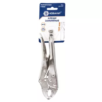 Клещи зажимные Кобальт полукруглые губки, 180 мм
