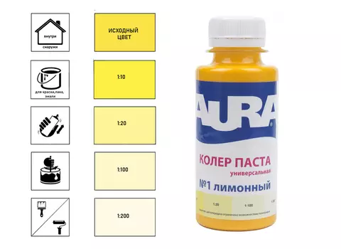 Колер паста "Aura лимонный №1 0,1л