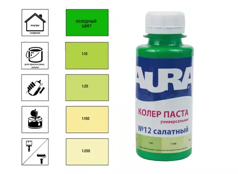 Колер паста "Aura салатный №12 0,1л