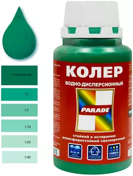 Колер водно-дисперсионный Parade Classic № 213 темно-зеленый 0,25 л