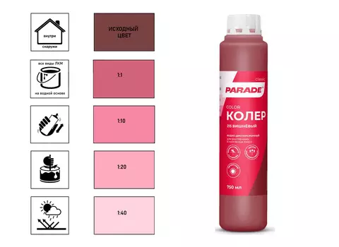 Колер водно-дисперсионный Parade Classic № 215 вишневый 0,75 л