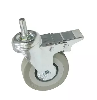 Колесо Tech-Krep апп. поворотное, резьба М10, D75, с тормозом