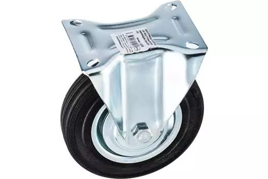 Колесо Tech-Krep промышл. неповоротное D160 стал.обод с резин шиной и роликоподшип, площадка