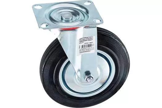 Колесо Тech-Krep промышл. поворот. стал.ободс резин шиной и роликоподшип., площадка, D200, б/т - н