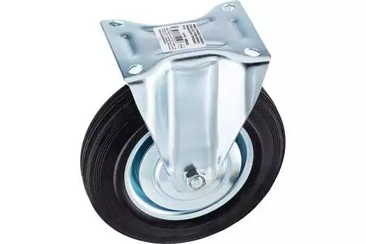 Колесо Tech-Krep промышленное неповоротное D200 стальной обод с резин шиной и роликоподшип, площадк