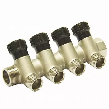 Коллектор 4 вых. вентиль н/р 3/4"х1/2" СТМ