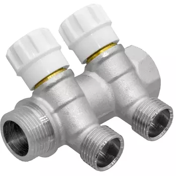 Коллектор с регулировочными вентилями 2 выхода 3/4"х1/2" нар.резьба