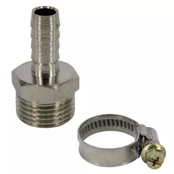 Комплект д/подкл. сад. шланга 3/4" (штуцер 3/4" Н х 20 мм + хомут оцинк.16-25), MP