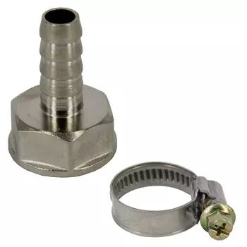 Комплект для подключения садового шланга 1" (штуцер 1" В х 25 мм + хомут оцинкованный 20-32)