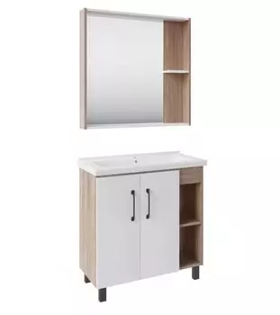 Комплект мебели Адель 80, зеркало Адель 80, подстолье, раковина Миранда 80