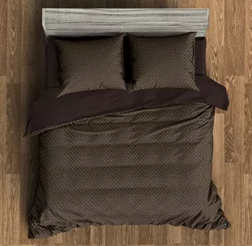 Комплект постельного белья 2-спальный SHINE Коричневый BZ QR Crown BR DOUBLE Msh