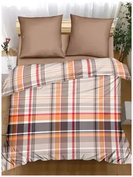 Комплект постельного белья поплин BZ QR Quickstep EURO P combo кофейный