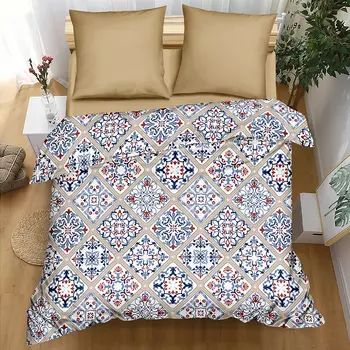 Комплект постельного белья поплин с резинкой BZ QR Legacy EURO LUX P combo многоцветный