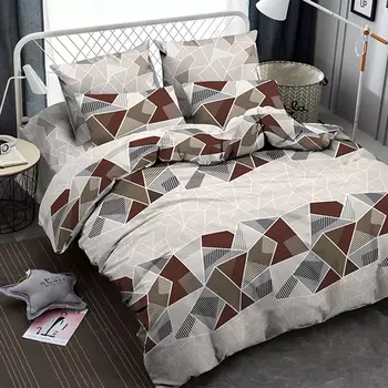 Комплект постельного белья сатин BZ QR Checkbox EURO Sp многоцветный