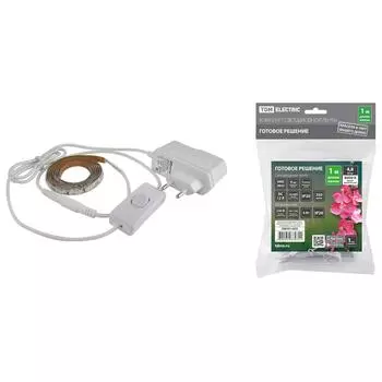 Комплект светодиодной ленты TDM SMD2835-60 LED/м-12 В-4,8 Вт/м-IP20-6000 К, 6 Вт 1 метр