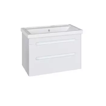 Комплект Тумба Адель 80 подвесной, 2/ящ, белый, мебельный умывальник Фостер 80/Fest 80
