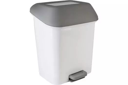 Контейнер для мусора с педалью "Квадра" 15 л белый