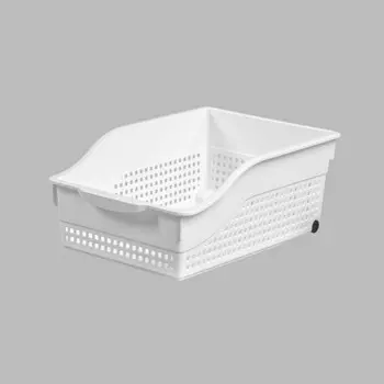 Контейнер "Лофт" хозяйственный на колесах широкий (белый)