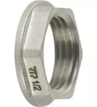 Контргайка с ребордой, латунь 3/4", никель, RTP