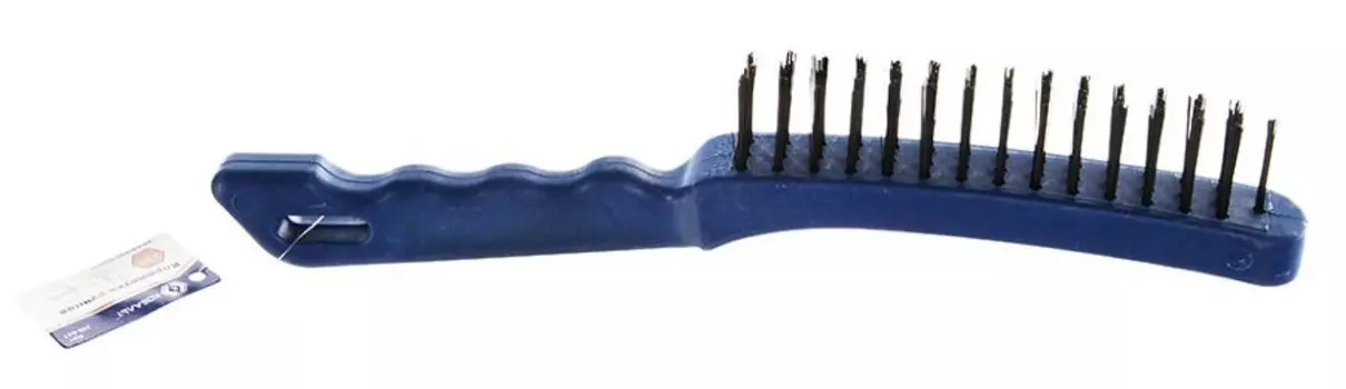 Кордщетка ручная Кобальт 3-рядная металлическая 280 мм, пластмассовая ручка