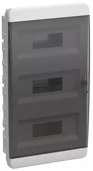 Корпус пластиковый IEK TEKFOR ЩРВ-П-36 IP41 черная прозрачная дверь