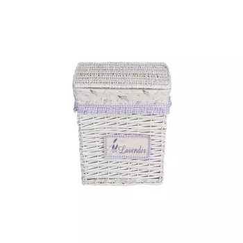 Корзина бельевая прямоугольная "Лаванда", Д390 Ш280 В450, белый