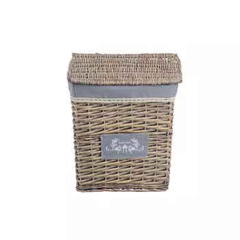 Корзина бельевая прямоугольная "Лён", Д390 Ш280 В450, серый