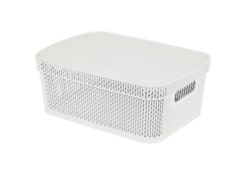 Корзина для хранения Keeplex Ajur с крышкой 11л 38х27х14,3см белое облако