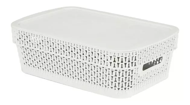 Корзина для хранения Keeplex Ajur с крышкой 3л 28,1х18,5х8,9см белое облако