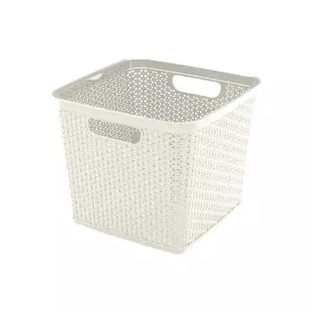 Корзина для хранения Keeplex Rattan 21л квадратная 29,5х29,5х27,5см белое облако