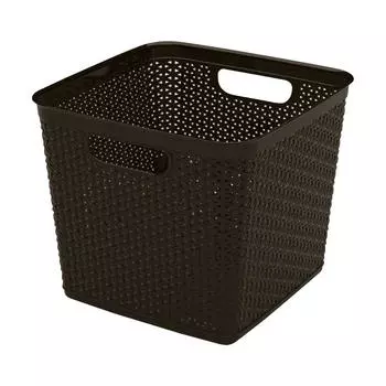 Корзина для хранения Keeplex Rattan 21л квадратная 29,5х29,5х27,5см темный каштан