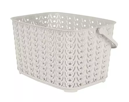 Корзина для хранения Plast Team Melange с ручкой 3л 233х175х126 мм, молочный туман