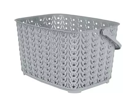 Корзина для хранения Plast Team Melange с ручкой 3л 233х175х126 мм, серый шторм