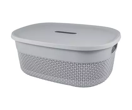 Корзина для хранения с крышкой OSLO 12л серый шторм