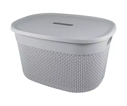 Корзина для хранения с крышкой OSLO 18л серый шторм