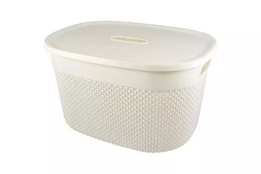 Корзина для хранения с крышкой OSLO 18л молочный туман