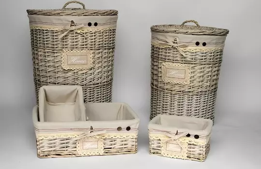 Корзина плетеная L (W2-23028R) Dia38*47H