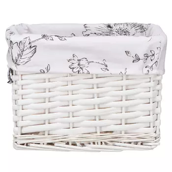 Корзина стеллажная "Цветы", Д250 Ш180 В180, белая