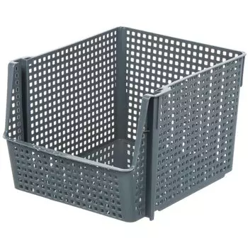 Корзинка для хранения "Лофт" штабелируемая, 10л, серая